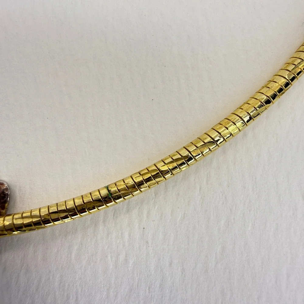 Norma Jean Collar Necklace Mixed Metal Hammered‎ Spiral Pendant Gold Tone